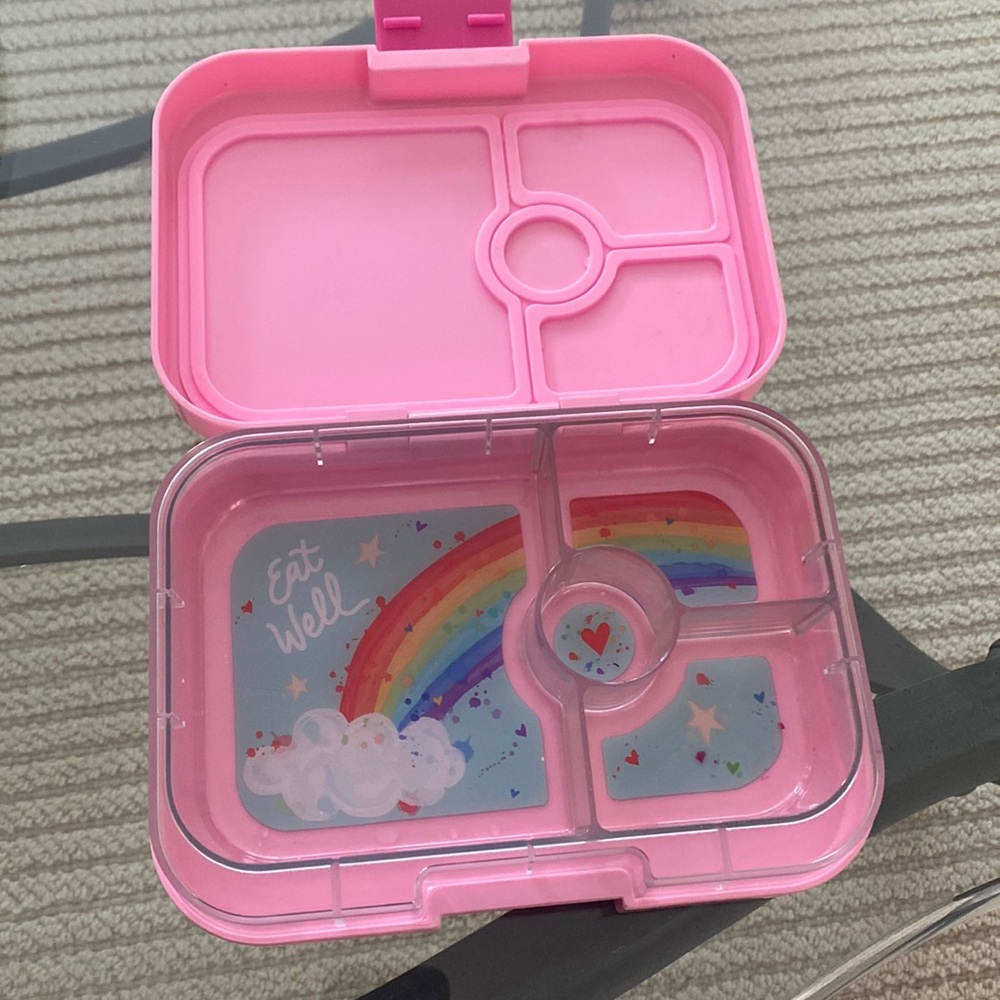 Pink rainbow yumbox bento